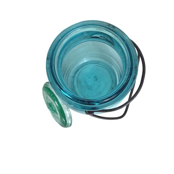 Ball Ideal Aqua Blue Mason Jar Canning Glass Lid Wire Closure VTG Quart Number 1 - Picture 6 of 16